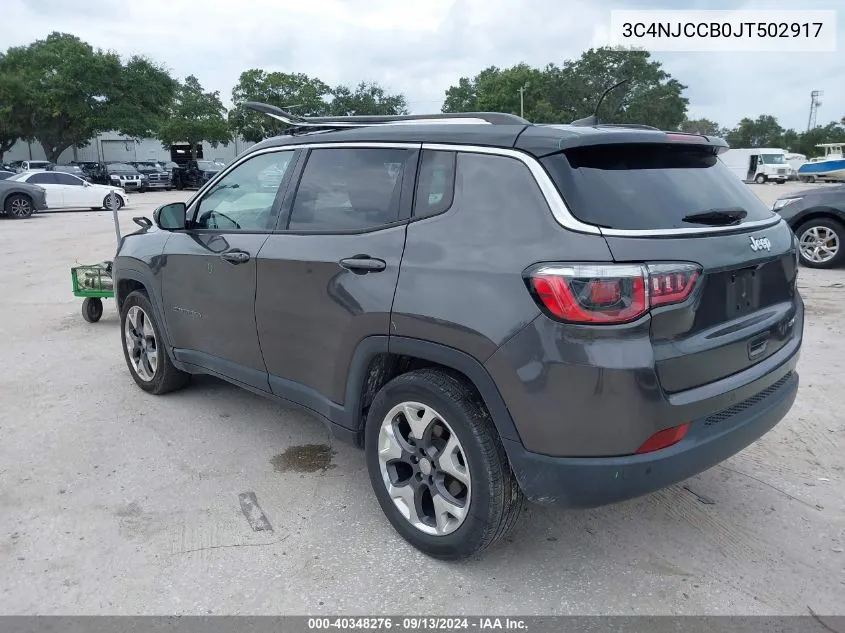 3C4NJCCB0JT502917 2018 Jeep Compass Limited Fwd