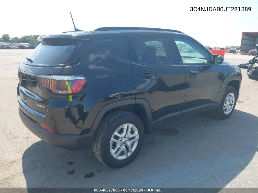 2018 Jeep Compass Sport 4X4 VIN: 3C4NJDAB0JT281389 Lot: 40377035