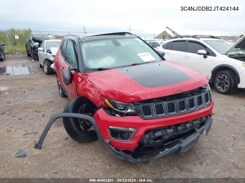 2018 Jeep Compass Trailhawk VIN: 3C4NJDDB2JT424144 Lot: 40403291