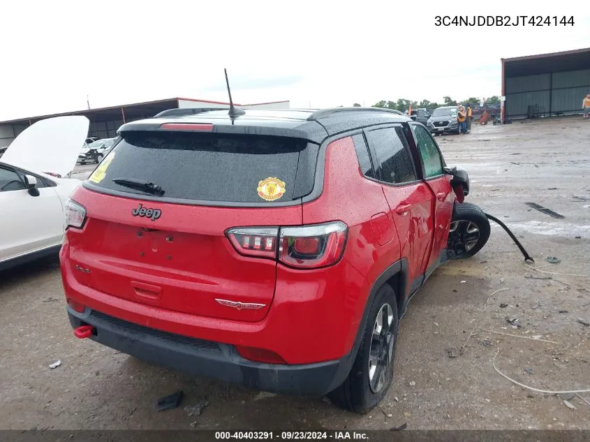 2018 Jeep Compass Trailhawk VIN: 3C4NJDDB2JT424144 Lot: 40403291