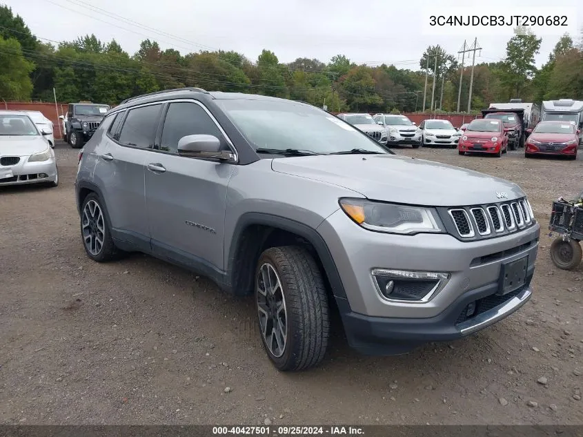 2018 Jeep Compass Limited 4X4 VIN: 3C4NJDCB3JT290682 Lot: 40427501