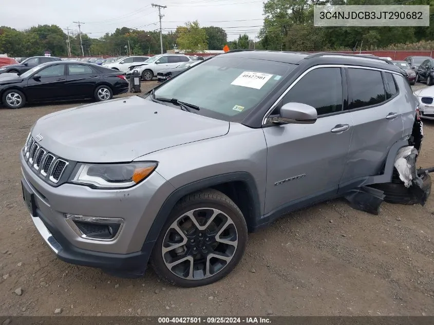 2018 Jeep Compass Limited 4X4 VIN: 3C4NJDCB3JT290682 Lot: 40427501