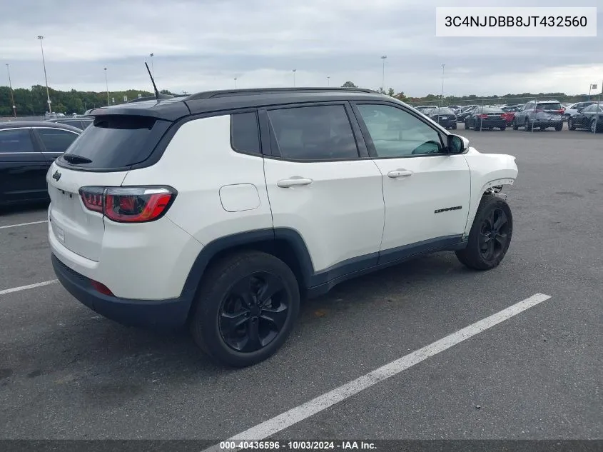 2018 Jeep Compass Altitude 4X4 VIN: 3C4NJDBB8JT432560 Lot: 40436596