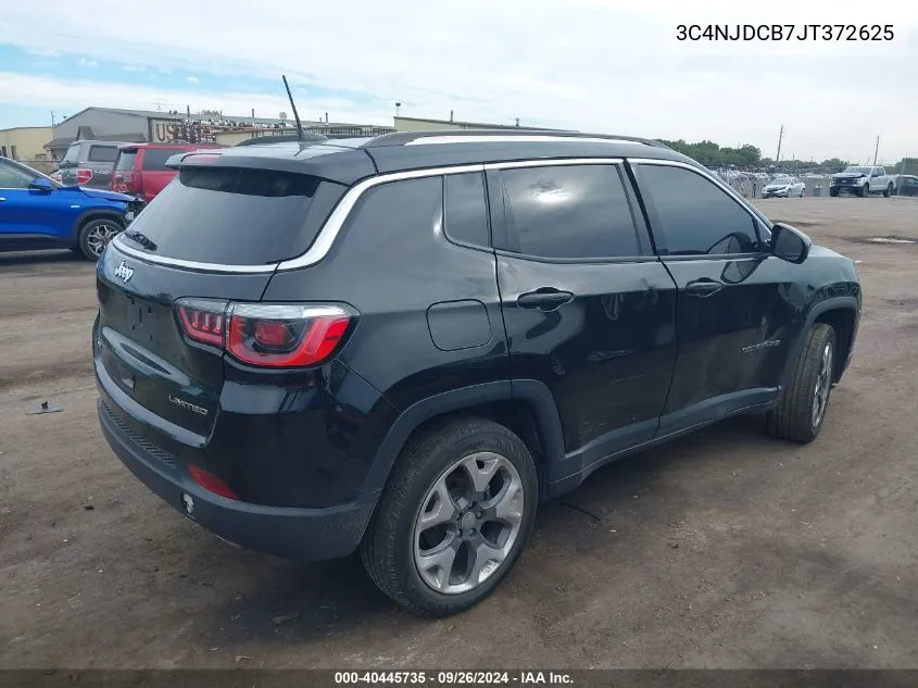 2018 Jeep Compass Limited 4X4 VIN: 3C4NJDCB7JT372625 Lot: 40445735