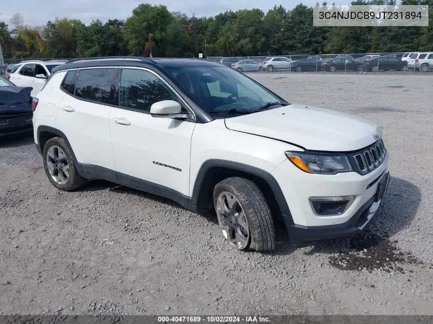 2018 Jeep Compass Limited 4X4 VIN: 3C4NJDCB9JT231894 Lot: 40471689