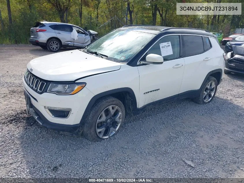 2018 Jeep Compass Limited 4X4 VIN: 3C4NJDCB9JT231894 Lot: 40471689