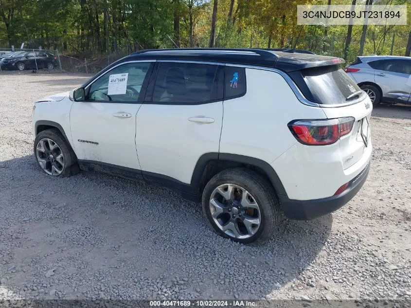 2018 Jeep Compass Limited 4X4 VIN: 3C4NJDCB9JT231894 Lot: 40471689