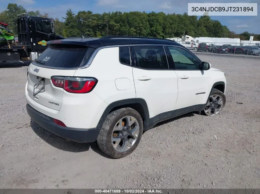 2018 Jeep Compass Limited 4X4 VIN: 3C4NJDCB9JT231894 Lot: 40471689