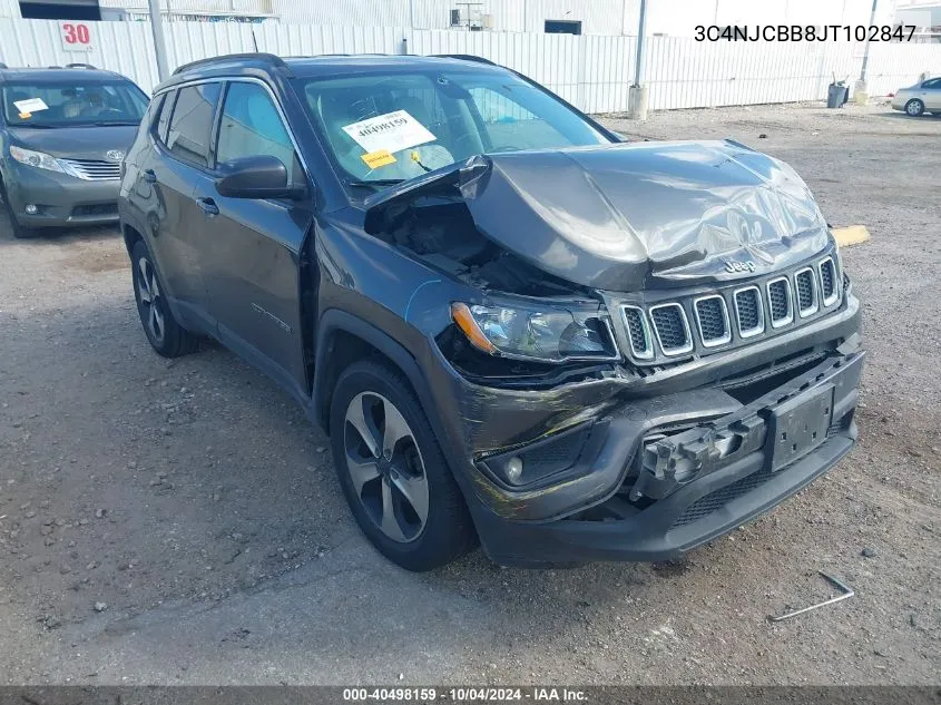 2018 Jeep Compass Latitude Fwd VIN: 3C4NJCBB8JT102847 Lot: 40498159