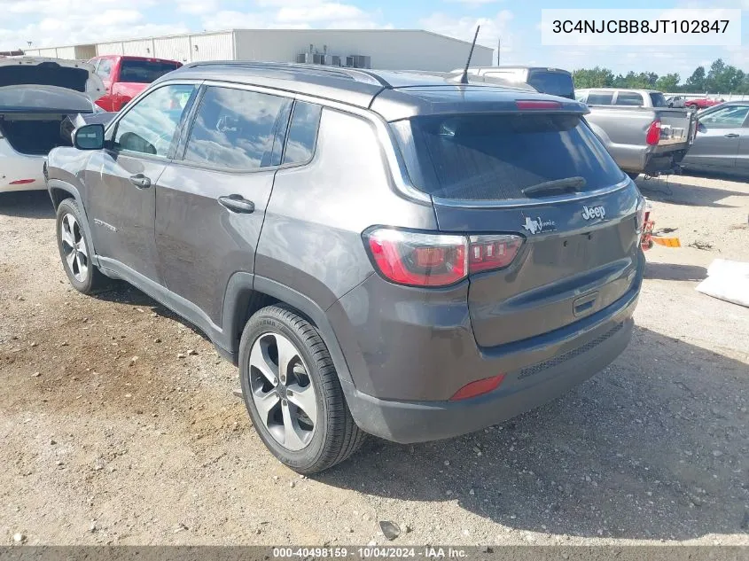 2018 Jeep Compass Latitude Fwd VIN: 3C4NJCBB8JT102847 Lot: 40498159