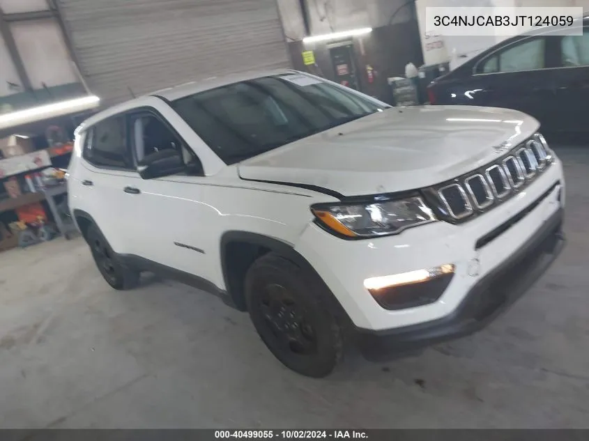 2018 Jeep Compass Sport Fwd VIN: 3C4NJCAB3JT124059 Lot: 40499055