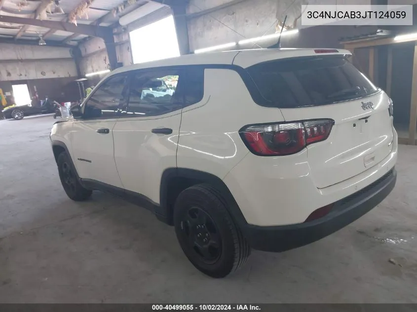 2018 Jeep Compass Sport Fwd VIN: 3C4NJCAB3JT124059 Lot: 40499055