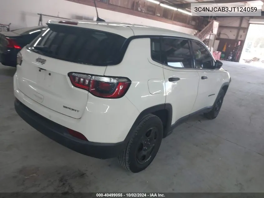 2018 Jeep Compass Sport Fwd VIN: 3C4NJCAB3JT124059 Lot: 40499055