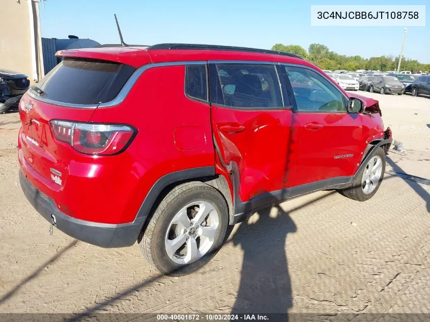 3C4NJCBB6JT108758 2018 Jeep Compass Latitude Fwd