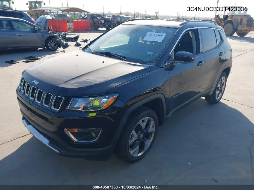 2018 Jeep Compass Limited 4X4 VIN: 3C4NJDCB3JT423036 Lot: 40507368