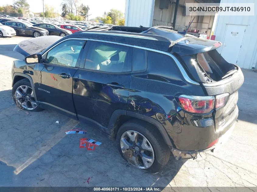 2018 Jeep Compass Limited 4X4 VIN: 3C4NJDCB9JT436910 Lot: 40563171