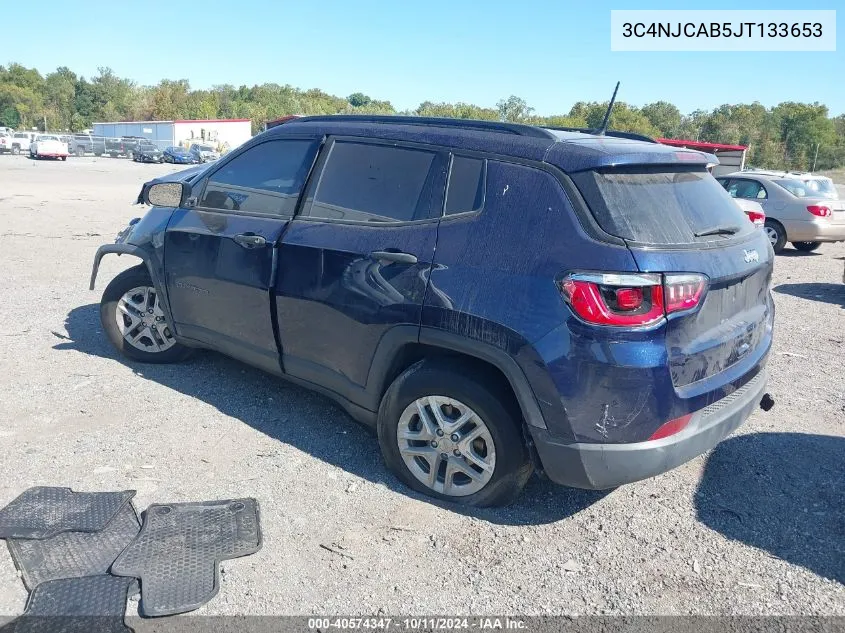 2018 Jeep Compass Sport Fwd VIN: 3C4NJCAB5JT133653 Lot: 40574347