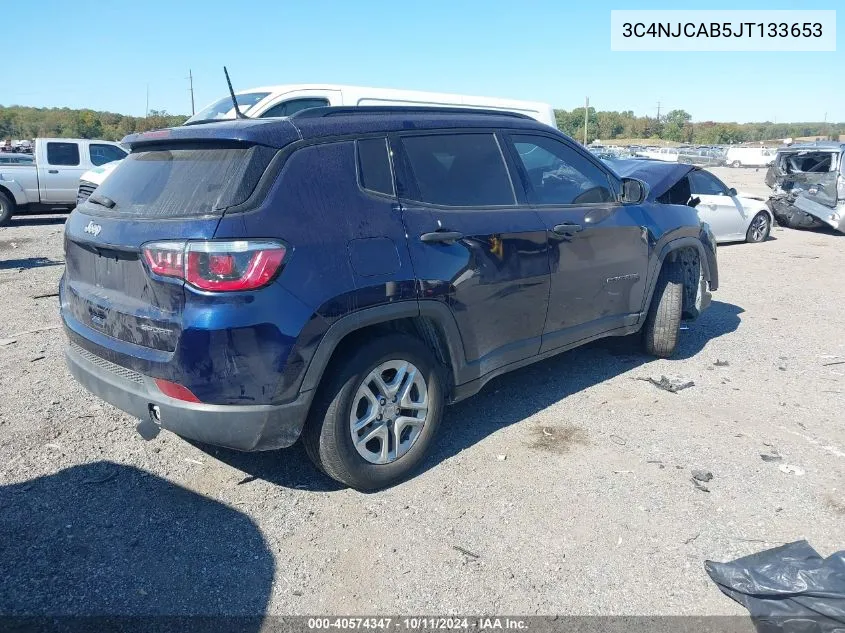 2018 Jeep Compass Sport Fwd VIN: 3C4NJCAB5JT133653 Lot: 40574347