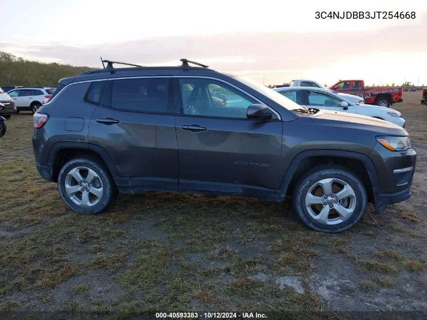 2018 Jeep Compass Latitude 4X4 VIN: 3C4NJDBB3JT254668 Lot: 40593383