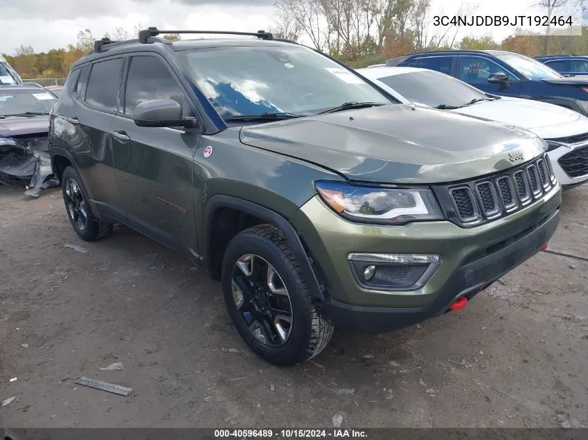 2018 Jeep Compass Trailhawk 4X4 VIN: 3C4NJDDB9JT192464 Lot: 40596489