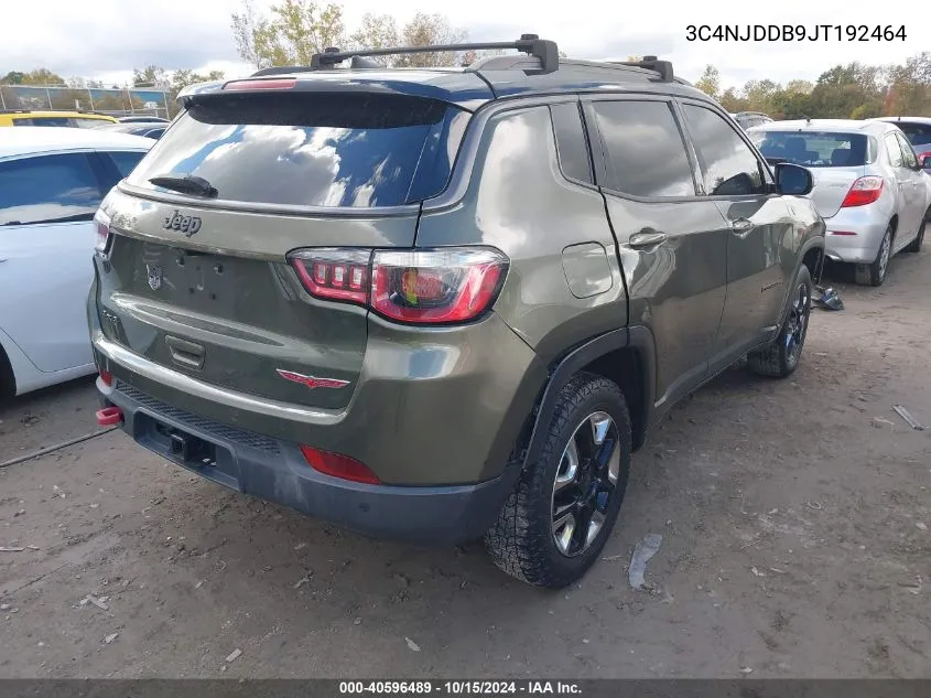 2018 Jeep Compass Trailhawk 4X4 VIN: 3C4NJDDB9JT192464 Lot: 40596489