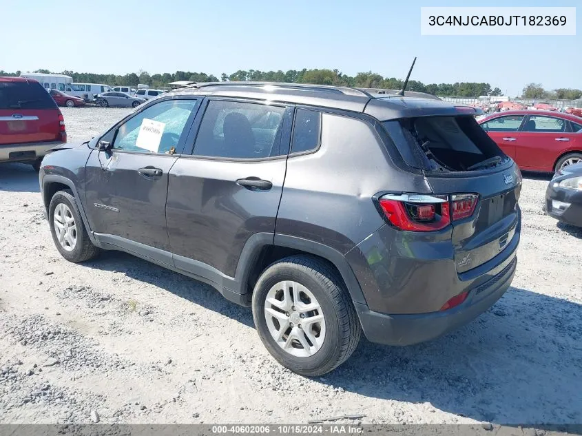 2018 Jeep Compass Sport Fwd VIN: 3C4NJCAB0JT182369 Lot: 40602006