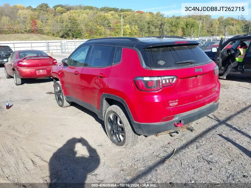 2018 Jeep Compass Trailhawk 4X4 VIN: 3C4NJDDB8JT262715 Lot: 40609464