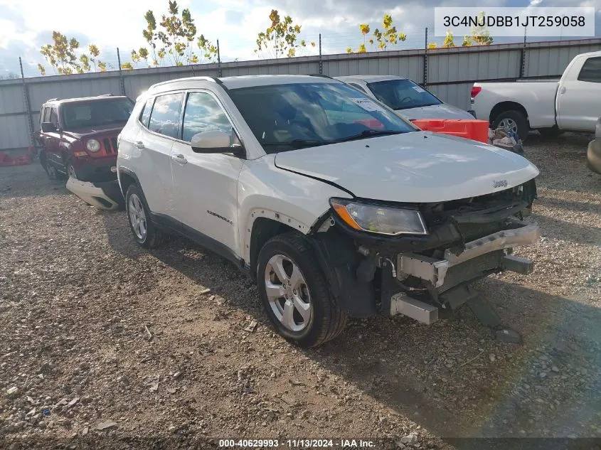 2018 Jeep Compass Latitude 4X4 VIN: 3C4NJDBB1JT259058 Lot: 40629993