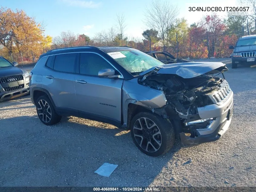 2018 Jeep Compass Limited 4X4 VIN: 3C4NJDCB0JT206057 Lot: 40689841