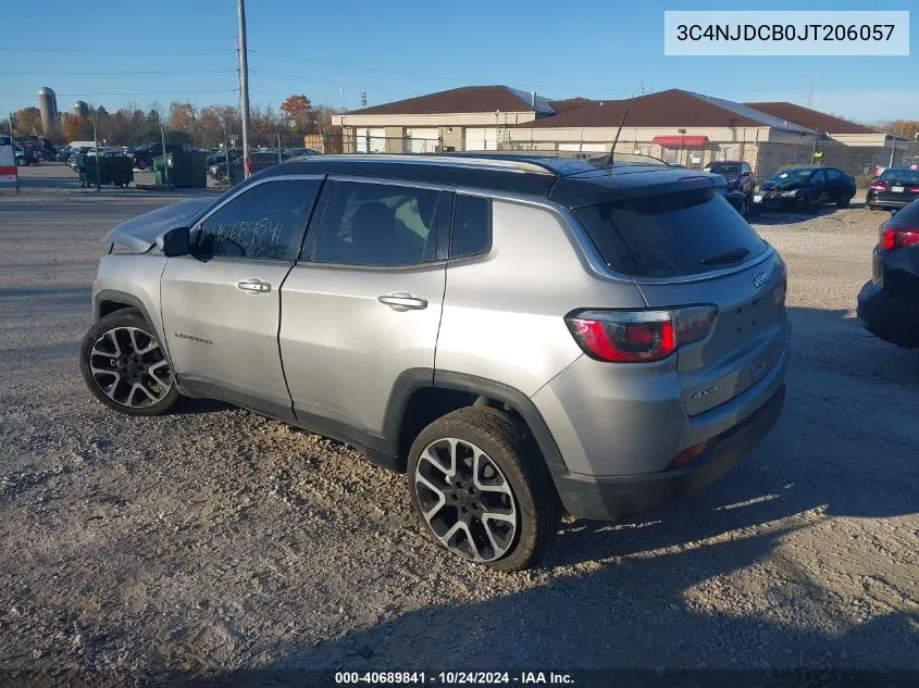 2018 Jeep Compass Limited 4X4 VIN: 3C4NJDCB0JT206057 Lot: 40689841