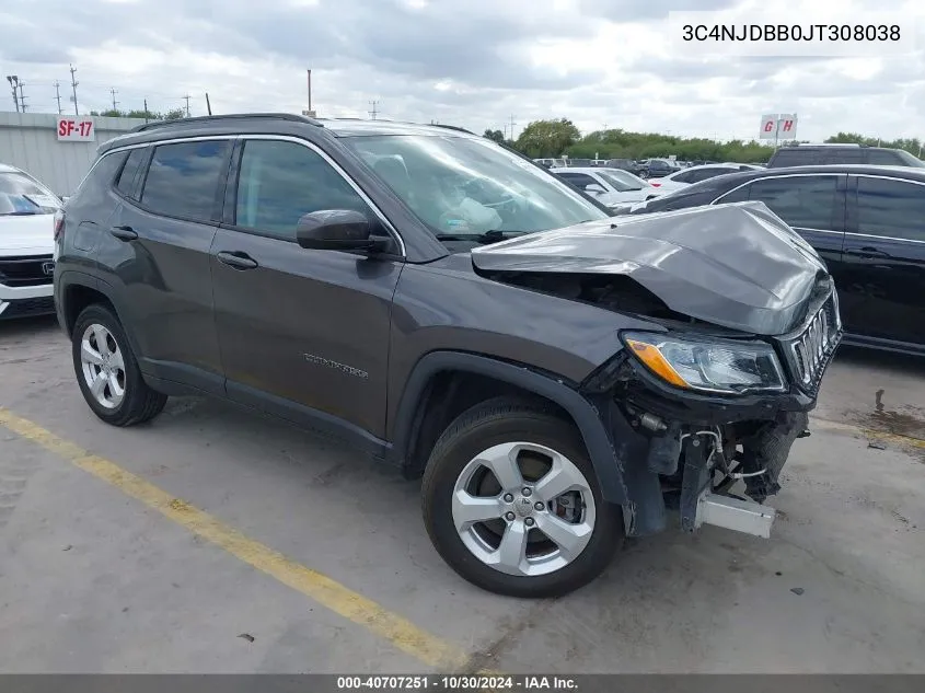 2018 Jeep Compass Latitude 4X4 VIN: 3C4NJDBB0JT308038 Lot: 40707251