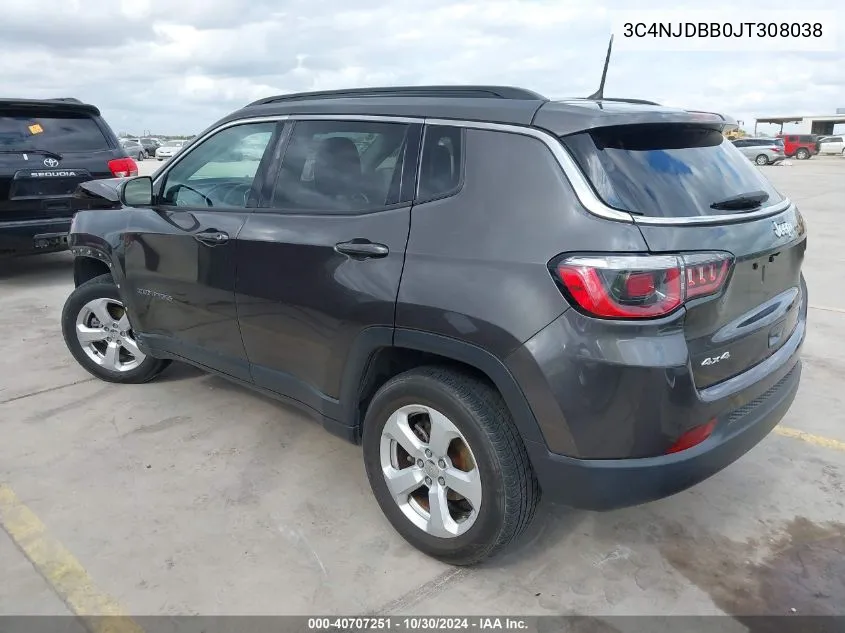 2018 Jeep Compass Latitude 4X4 VIN: 3C4NJDBB0JT308038 Lot: 40707251