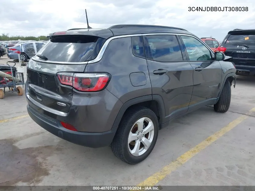 2018 Jeep Compass Latitude 4X4 VIN: 3C4NJDBB0JT308038 Lot: 40707251