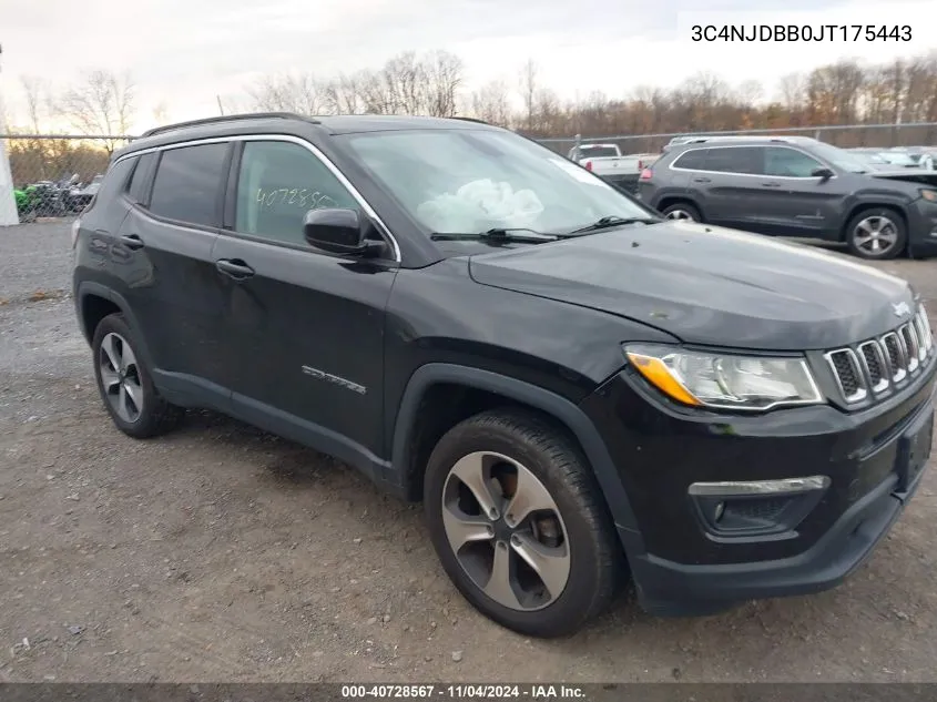 2018 Jeep Compass Latitude 4X4 VIN: 3C4NJDBB0JT175443 Lot: 40728567