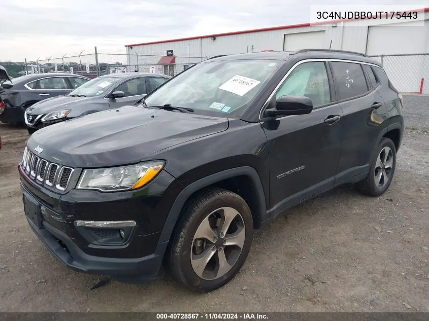 2018 Jeep Compass Latitude 4X4 VIN: 3C4NJDBB0JT175443 Lot: 40728567