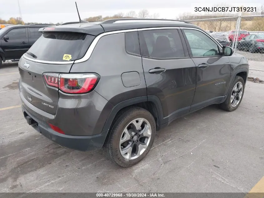 3C4NJDCB7JT319231 2018 Jeep Compass Limited 4X4