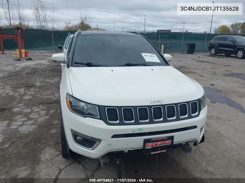 2018 Jeep Compass Limited 4X4 VIN: 3C4NJDCB1JT135628 Lot: 40754621