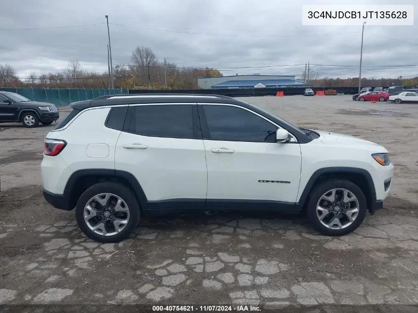 2018 Jeep Compass Limited 4X4 VIN: 3C4NJDCB1JT135628 Lot: 40754621