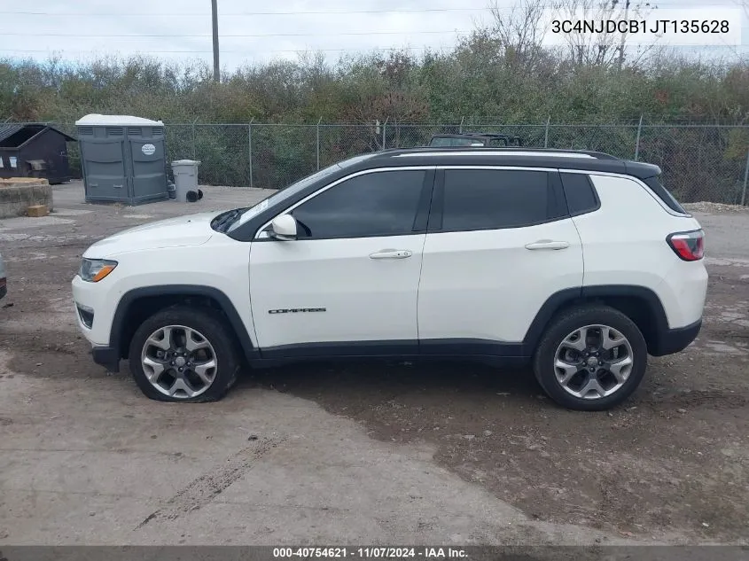 2018 Jeep Compass Limited 4X4 VIN: 3C4NJDCB1JT135628 Lot: 40754621