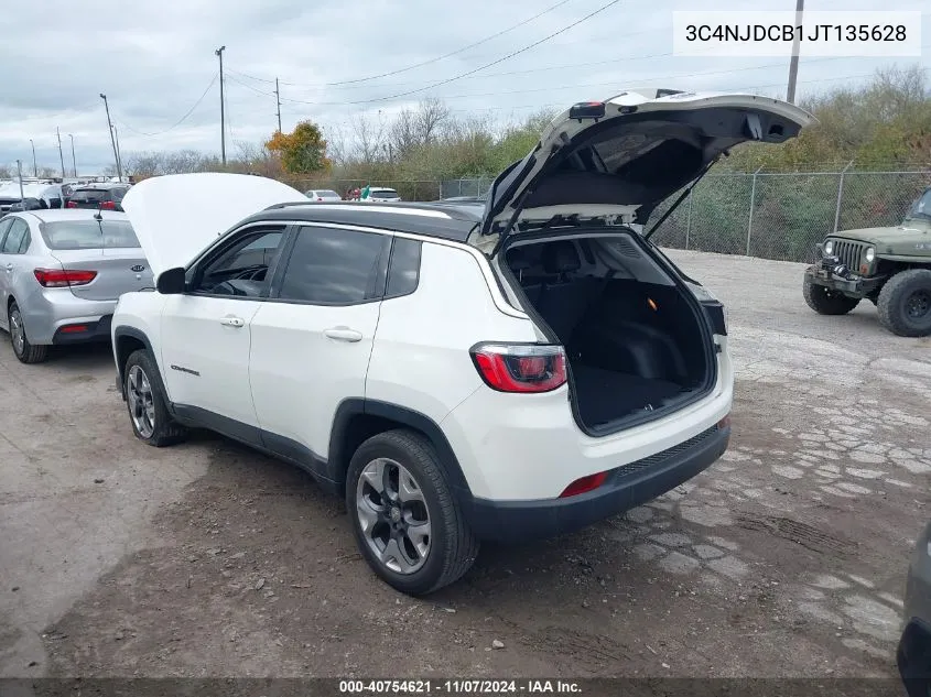 2018 Jeep Compass Limited 4X4 VIN: 3C4NJDCB1JT135628 Lot: 40754621