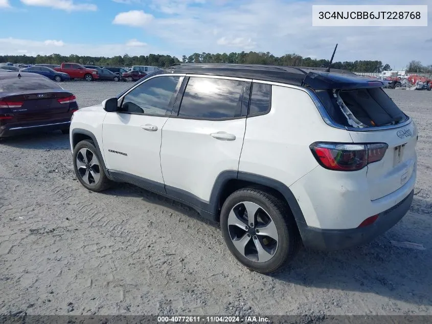 2018 Jeep Compass Latitude Fwd VIN: 3C4NJCBB6JT228768 Lot: 40772611