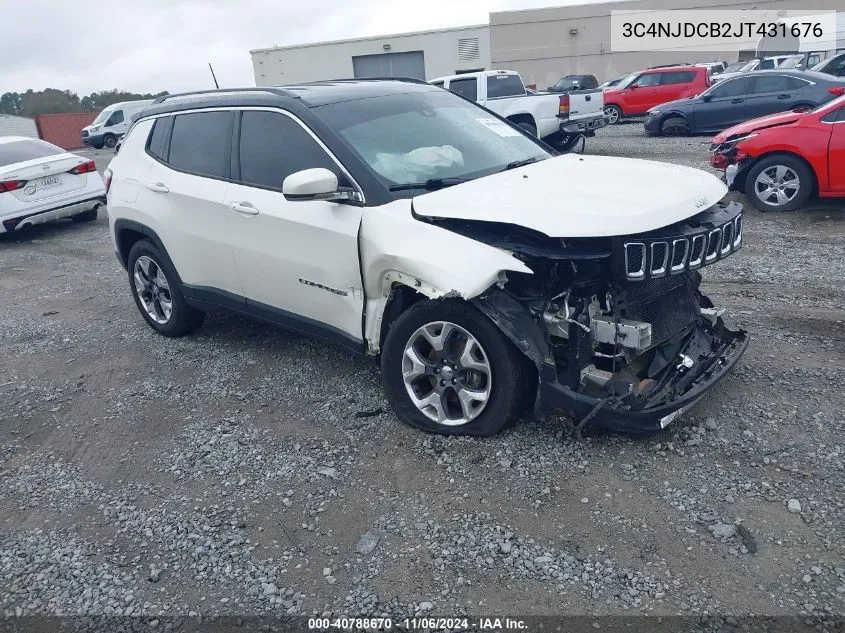 2018 Jeep Compass Limited 4X4 VIN: 3C4NJDCB2JT431676 Lot: 40788670