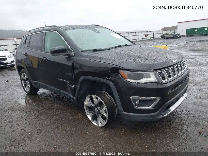 2018 Jeep Compass Limited 4X4 VIN: 3C4NJDCBXJT340770 Lot: 40797000