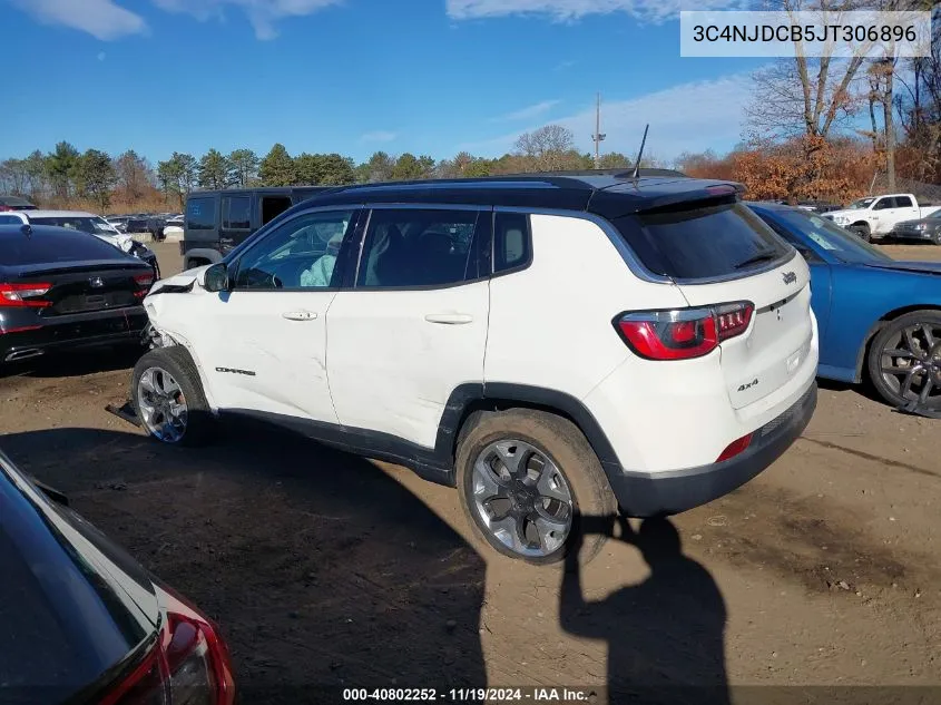 2018 Jeep Compass Limited 4X4 VIN: 3C4NJDCB5JT306896 Lot: 40802252