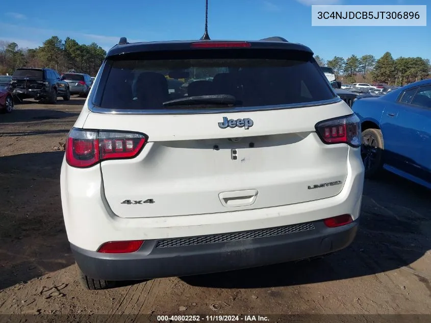 2018 Jeep Compass Limited 4X4 VIN: 3C4NJDCB5JT306896 Lot: 40802252