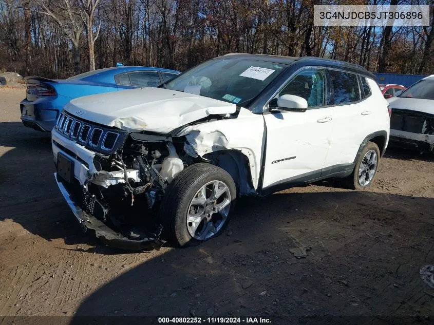 2018 Jeep Compass Limited 4X4 VIN: 3C4NJDCB5JT306896 Lot: 40802252