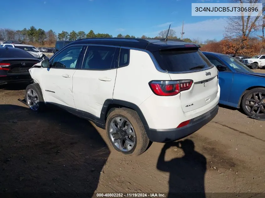 2018 Jeep Compass Limited 4X4 VIN: 3C4NJDCB5JT306896 Lot: 40802252