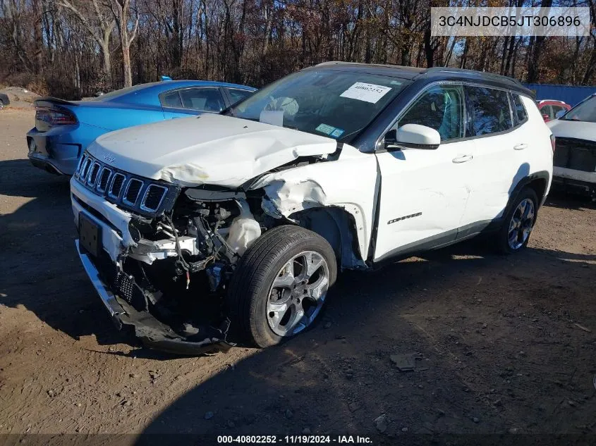 2018 Jeep Compass Limited 4X4 VIN: 3C4NJDCB5JT306896 Lot: 40802252