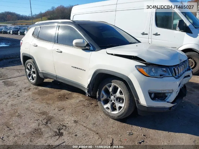 2018 Jeep Compass Limited 4X4 VIN: 3C4NJDCB4JT485027 Lot: 40804140