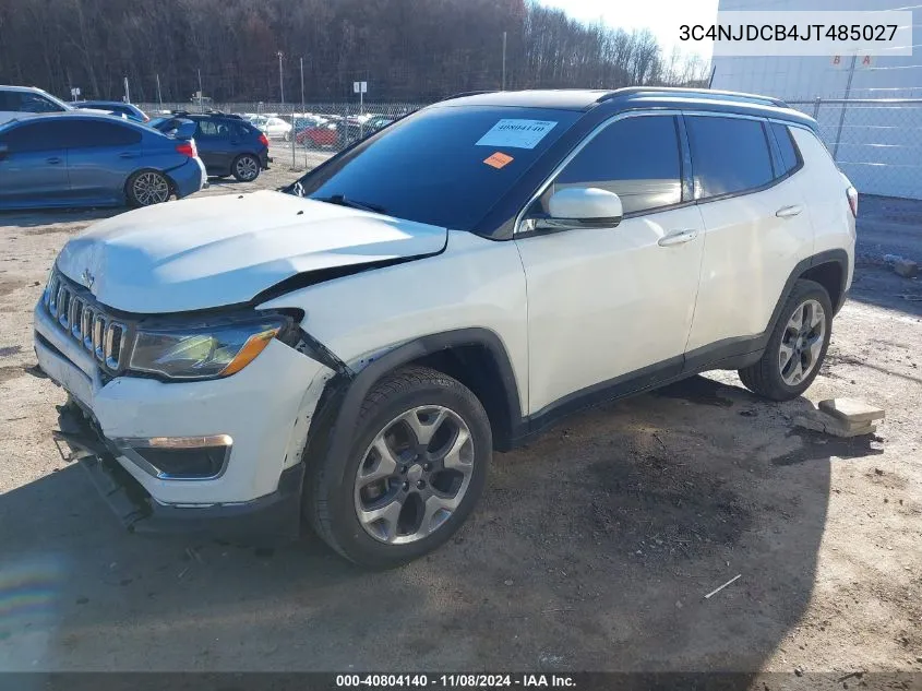 2018 Jeep Compass Limited 4X4 VIN: 3C4NJDCB4JT485027 Lot: 40804140